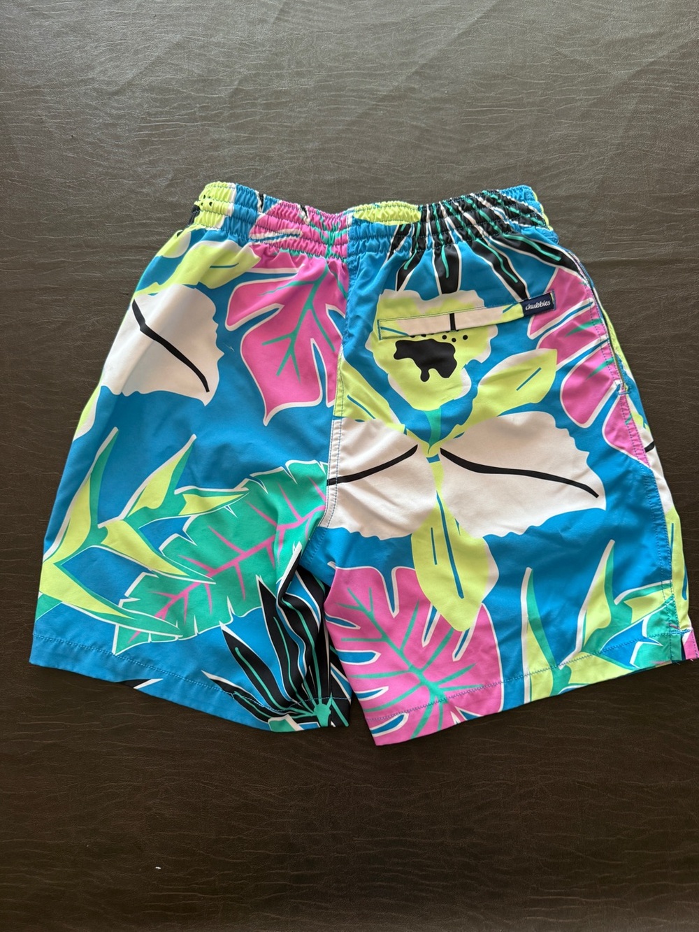 chubbies Blue Tropical Floral Swim Trunks